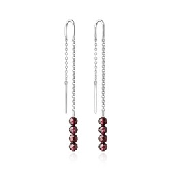 Cercei argint lungi cu lant si garnet rosu DiAmanti SK22250E-G (Argint 925‰ 0,95 g.)